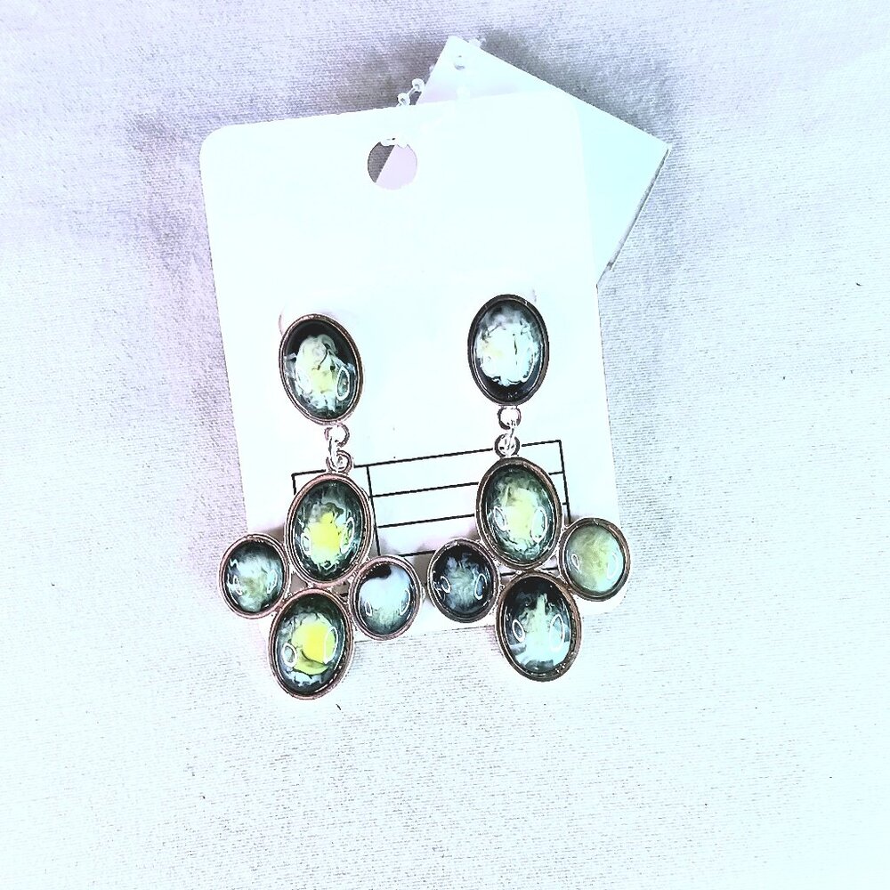 New Oval Marble Earrings